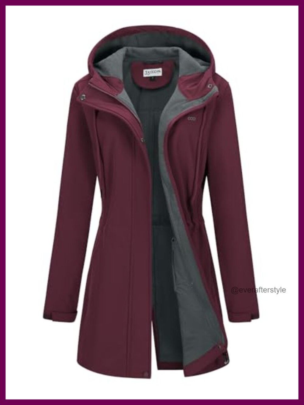 Hooded Softshell Jacket Fleece Lined Waterproof Raincoat Windproof